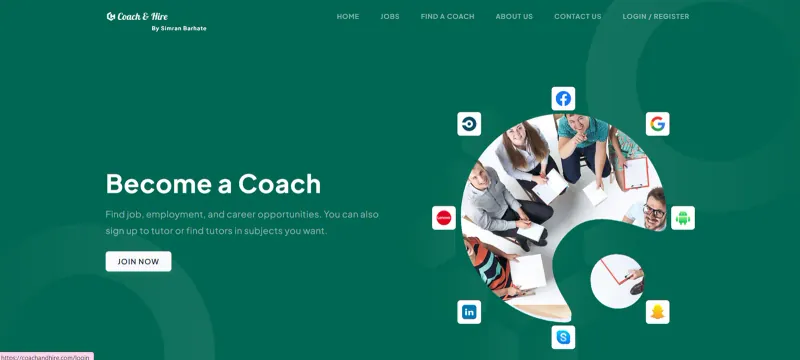 Coach & Hire - The Job Portal website preview