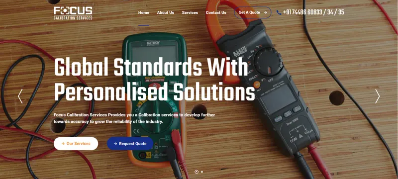 Focus Calibration Services website preview