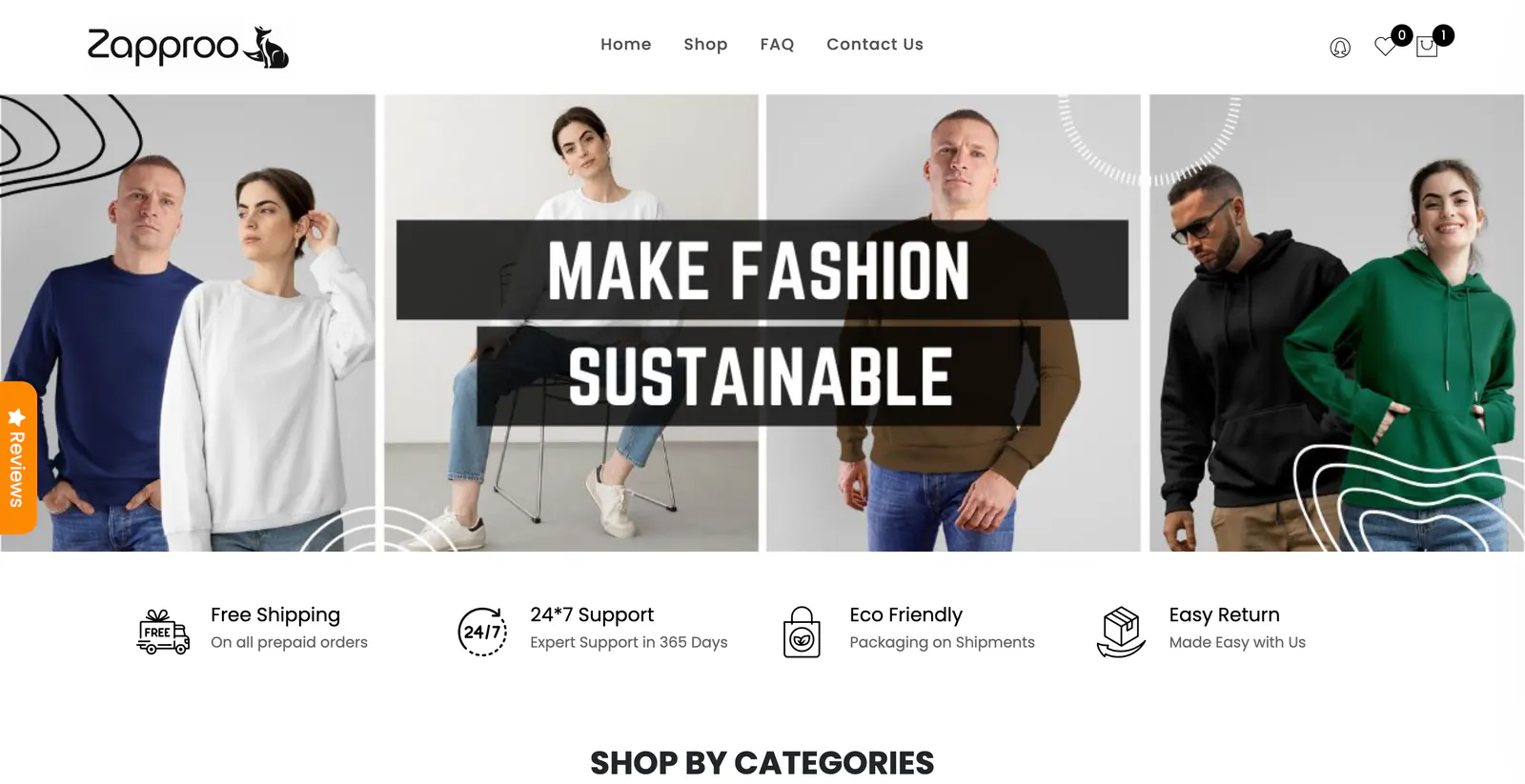 Zapproo - The Clothing Company website