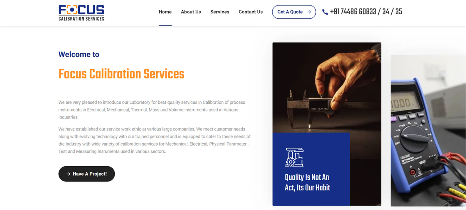 Focus Calibration Services — inner page