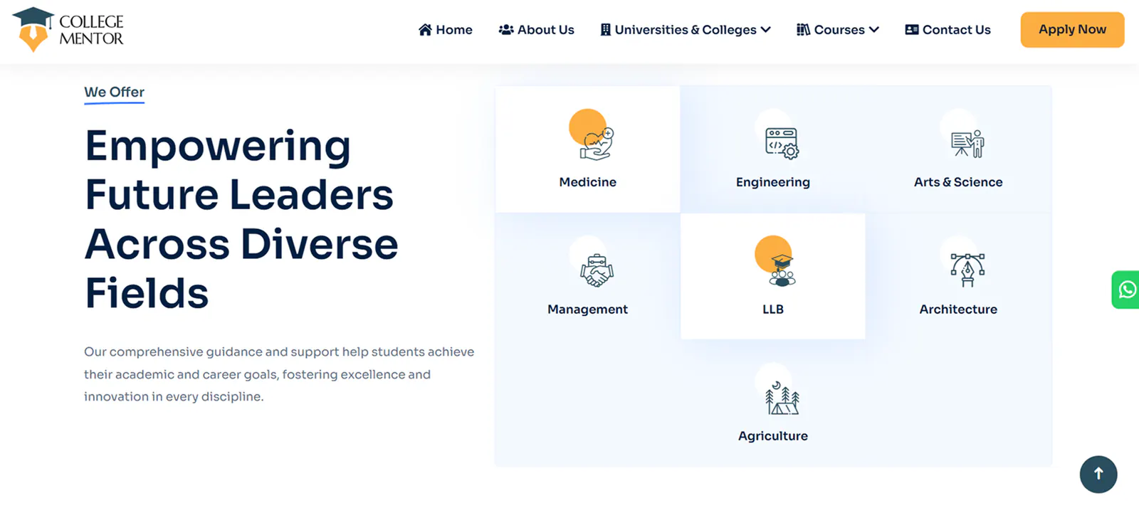 College Mentor — inner page